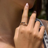 Black & White Rhinestone Open Ring