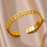 Gold Cuff Bangle Bracelet