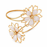 Gold Enamel Flower Arm Cuff