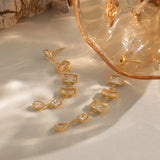 Round & Square Zircon Tassel Earrings
