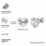 Silver Heart Sunburst Studs