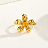Citrine Flower Ring