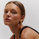 Pleated Texture C-Hoop Earrings