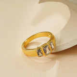 Square Cubic Zirconia Rhinestone Ring