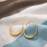 Oval Hook Drop Earrings
