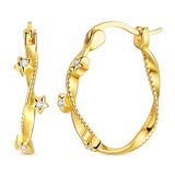 Sterling Silver Charm Hoop Earrings