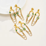 Green Aventurine Tassel Drop Earrings