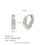 Hammered Texture Gold Hoop Earrings