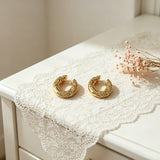 Shiny Zircon Inlay Circle Hoop Earrings