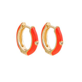 Boho Enamel Flower Hoop Earrings
