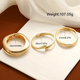 Gold Chunky Open Cuff Set