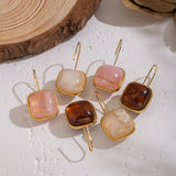 Square Resin Pendant Dangle Earrings