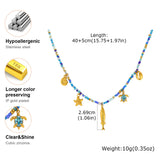 Seed Bead Ocean Charm Necklace