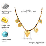 Turquoise Leopard Heart Choker