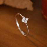 Sterling Silver Clover Flower Ring