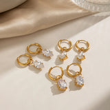 Waterdrop Zircon CZ Pendant Hoops