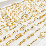 Mixed 30 piece Lot Gold Color Ringers - Mixed Sizes and Mixed Designs