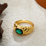 Oval Zircon Stackable Ring