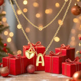 Heart Initial Layered Necklace