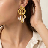 Cowrie Shell Stud Earrings