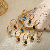 Multicolour Oval Zircon Crystal Hoops