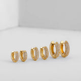 Cubic Zirconia Tiny Huggie Hoops