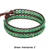 Azure Lapis Leather Wrap Bracelet