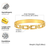 Gold Geometric Link Bangle