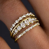 4-Piece CZ Stack Ring Set