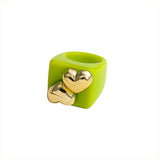 Chunky Resin Flower Ring