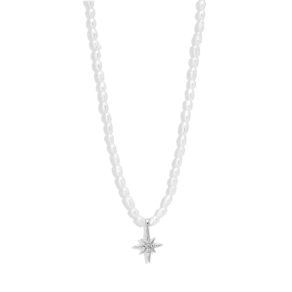 Classic 925 Cross Necklace Pearls