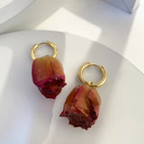 Immortal Rose Resin Flower Earrings