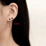 Black Tassel Drop Earrings