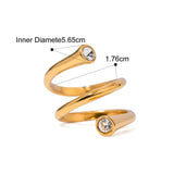 Waterdrop Zircon Open Statement Ring