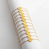 Zodiac Coin Charm Chain Bracelet