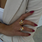 Waterdrop Zircon Open Statement Ring