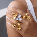 Metal Flower Adjustable Open Ring