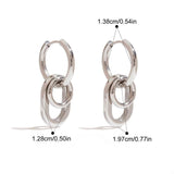 Detachable Two-Tone Geometric Hoop Earrings