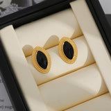Geometric Crystal Stud Earrings