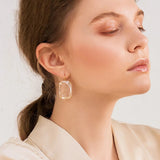 Crystal Square Drop Earrings