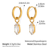 Waterdrop Zircon CZ Pendant Hoops