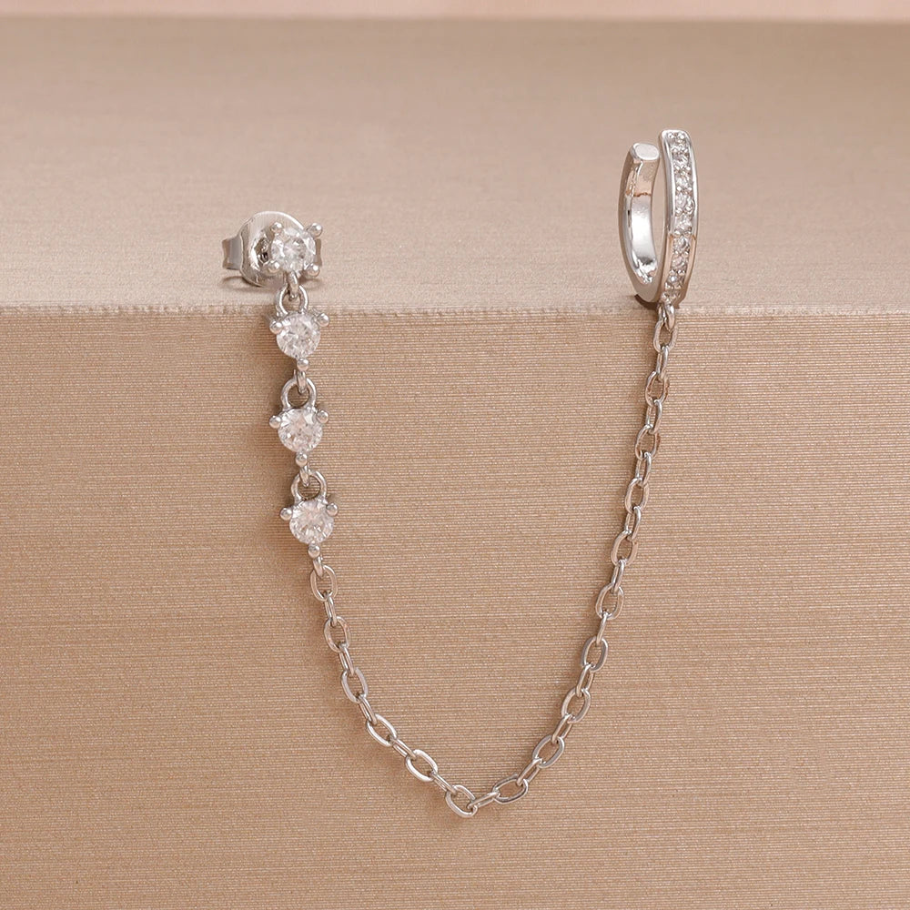 Sienna Chain Tassel Stud Earring