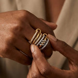 Cubic Zirconia Multilayer Connecting Ring