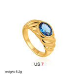 Oval Natural Stone Waterproof Ring