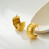 Chunky Textured C-Hoop Earrings
