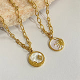 Sun & Moon Coin Pendant Necklace