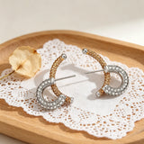 Irregular Two-Tone Geometric Stud Earrings