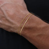 Men's Gold Chain Bracelet Set