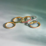 Colorful Cubic Zirconia Stackable Ring Set