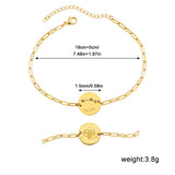 Zodiac Coin Charm Chain Bracelet